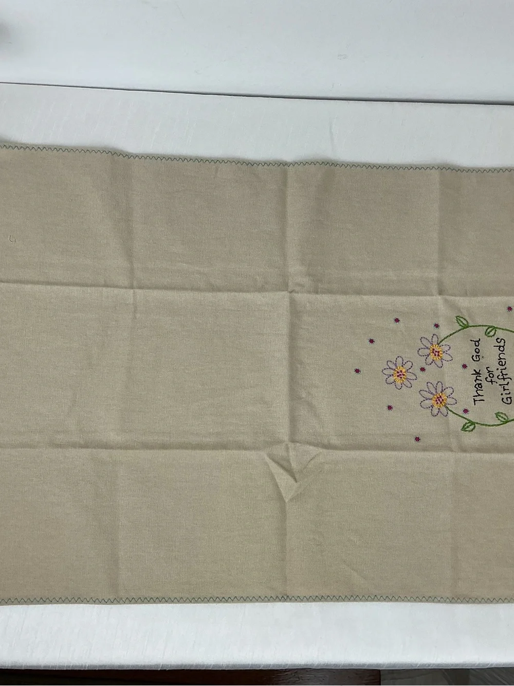 Natural Life Embroidered Linen Hand Towel